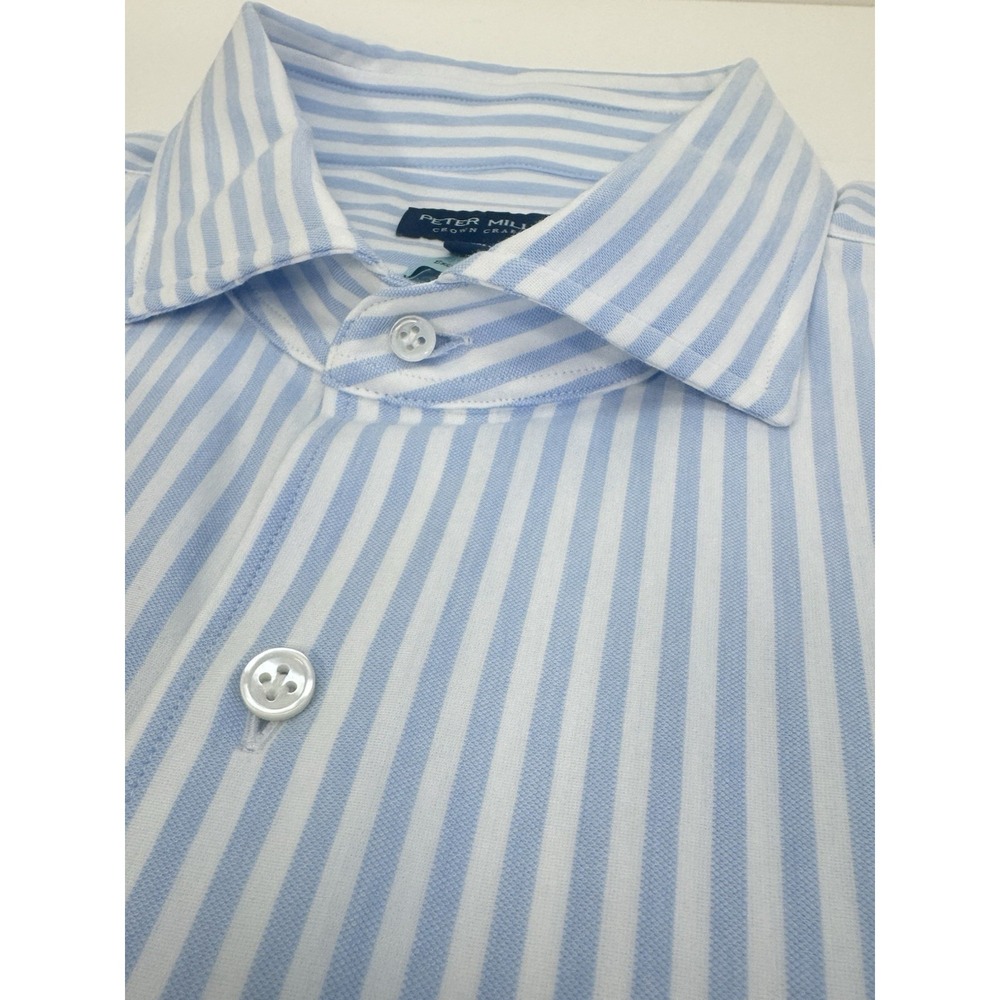 NWT Peter Millar Excursionist Flex Stripe Sport Shirt BFRST Blue Men's XXL $275